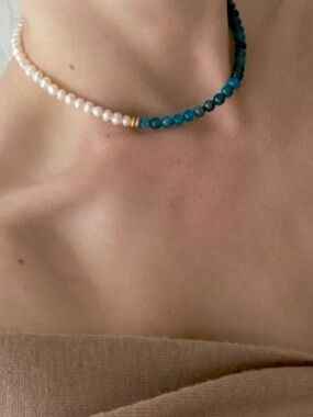 Apatite & Freshwater Pearl Necklace